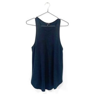 Wilfred Free | Aritzia Blue/Black Marled Scoop-Neck Flowy Tank Top Size Medium